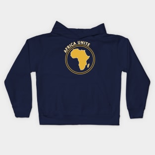 Africa Unite Gold and White Kids Hoodie
